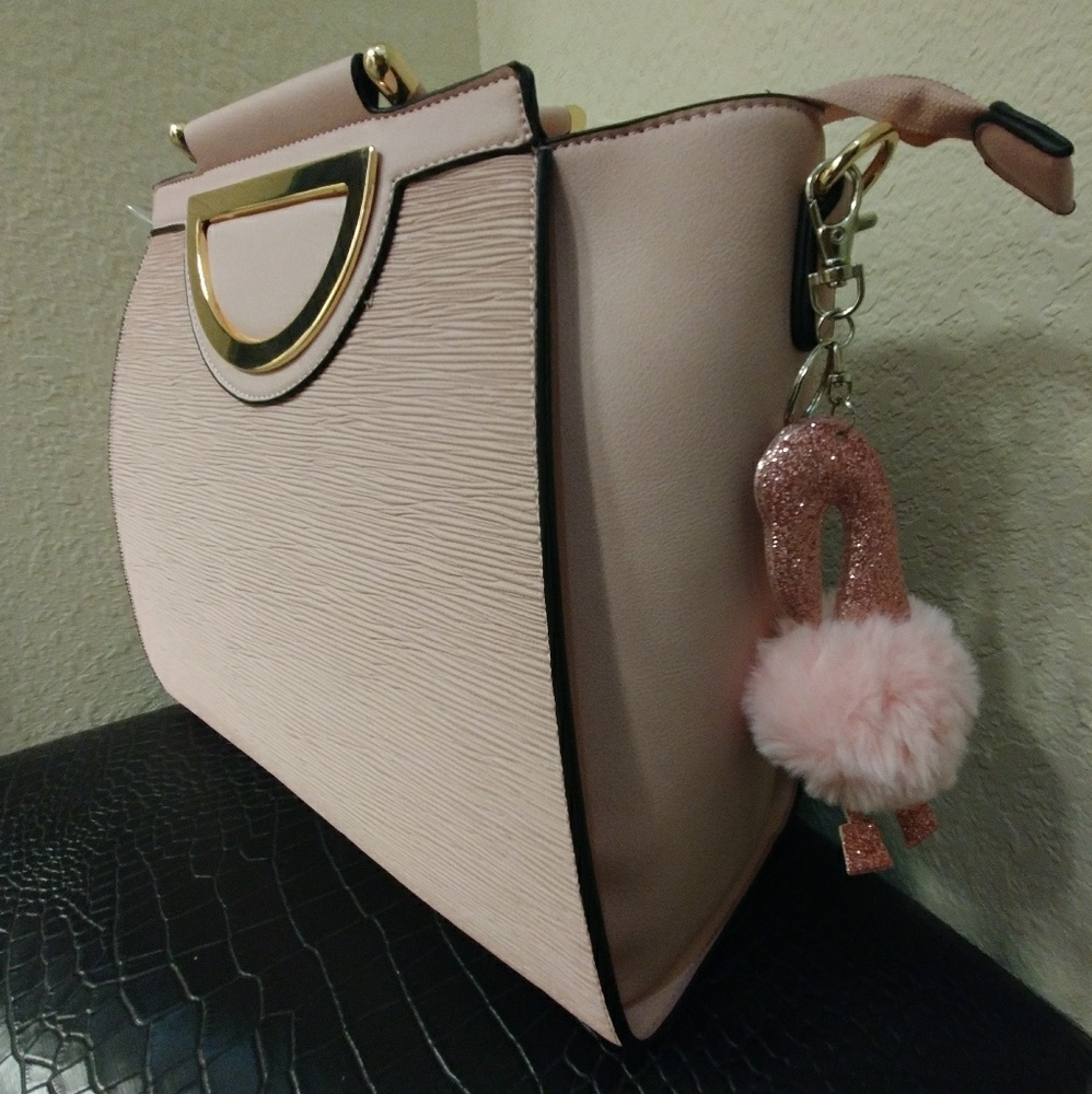 Tropical Sparkly PomPom Keychain